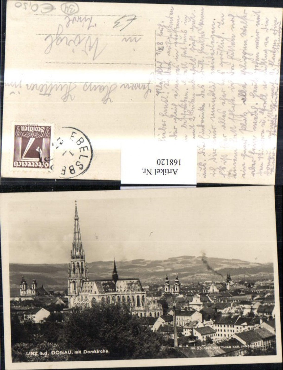 168120, Linz with Cathedral, town view