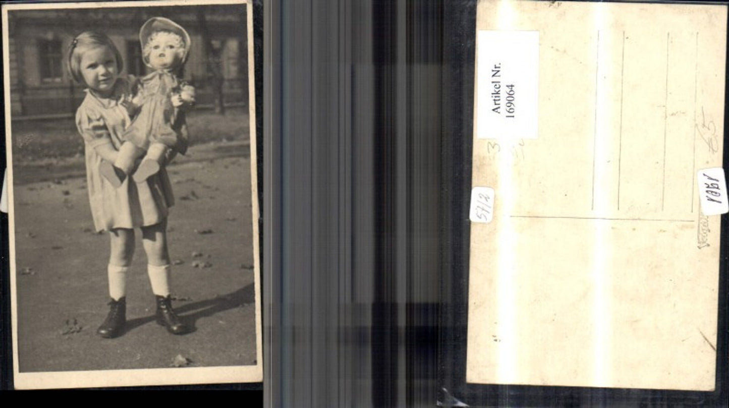 169064, Photo Ak Child Girl with Doll Toy
