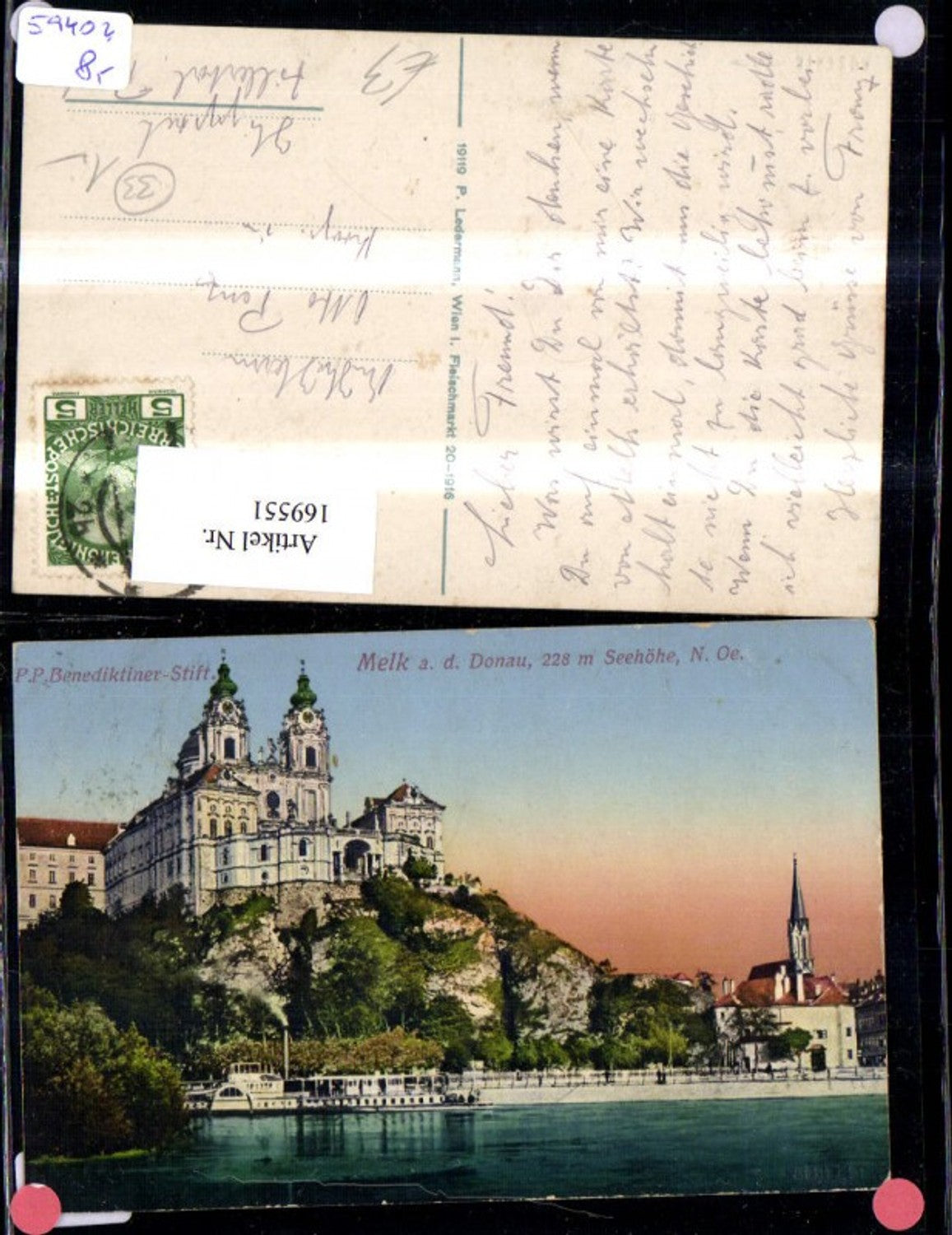 169551, Melk on the Danube Abbey Monastery Ship Steamer Church