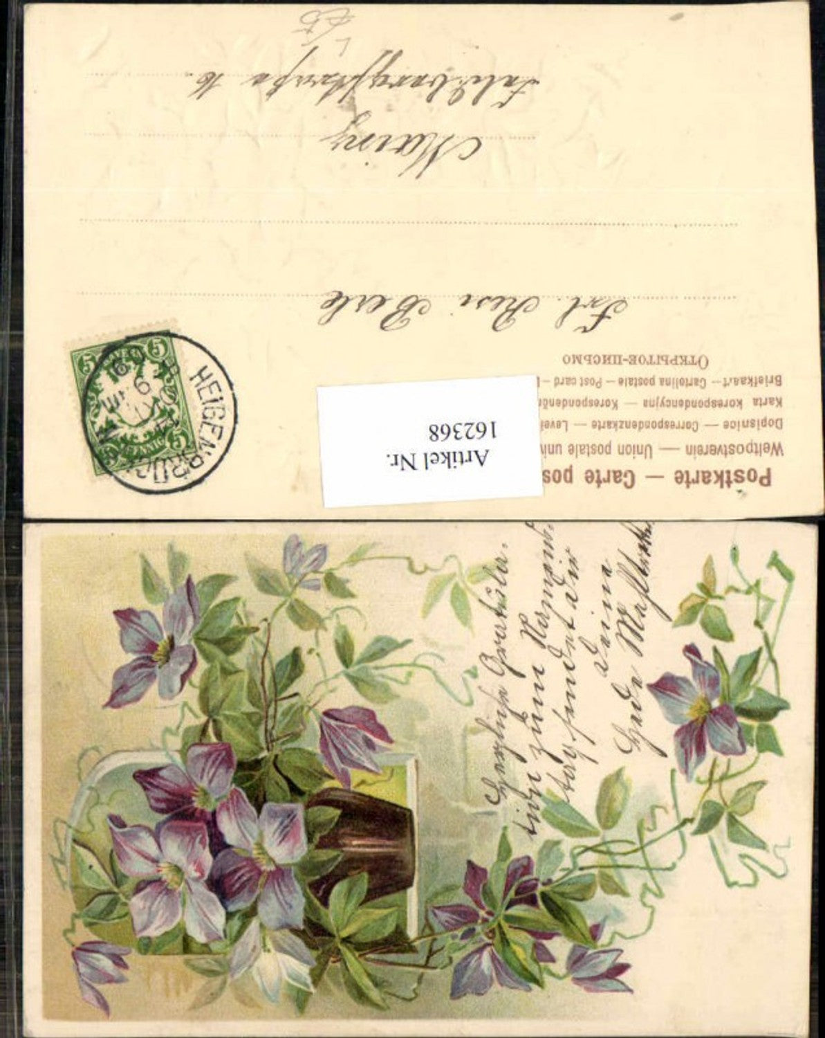 162368,Litho Präge AK Blumen 1908