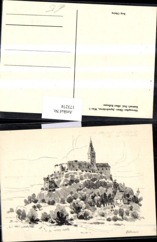 173274, Burg Güssing artist's postcard A. Kollmann