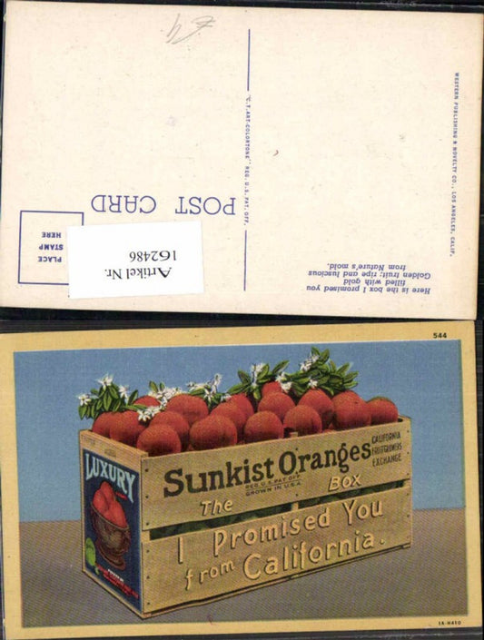 162486, California Oranges Sunkist Advertisement AK