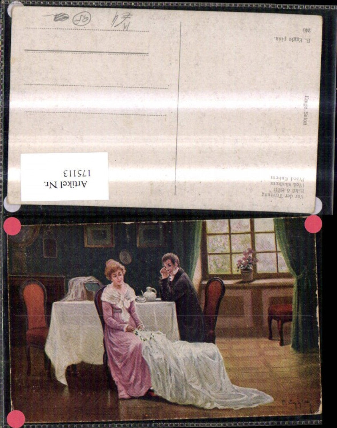 175113,Künstler Ak E. Eggle Vor d. Trauung