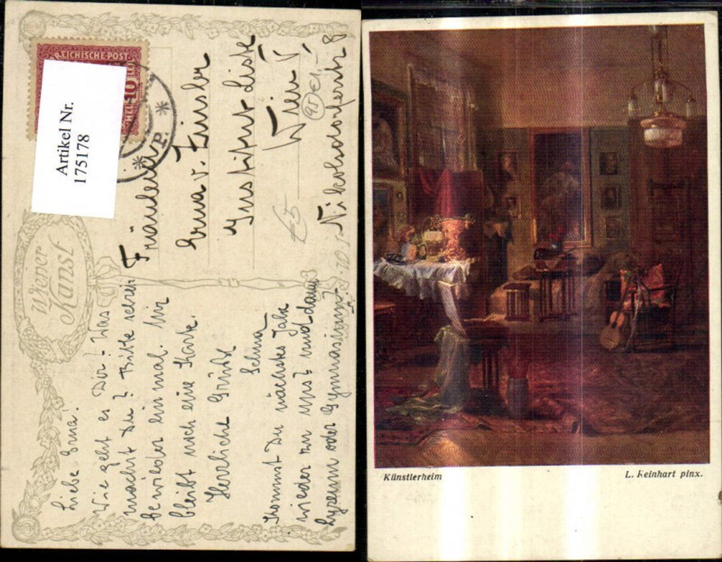175178,Künstler Ak L. Reinhart Künstlerheim
