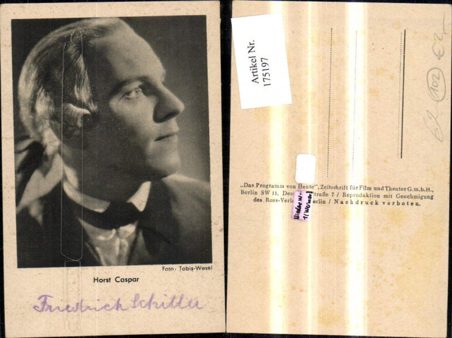 175197, Horst Caspar as Friedrich Schiller