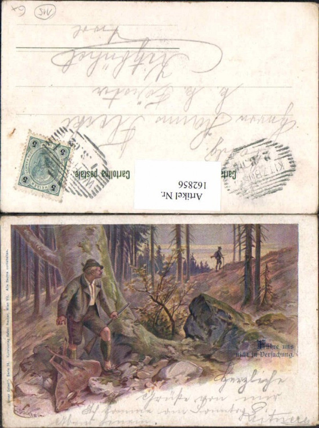162856, Artist AK E. Döcker Jr. Hunting Hunter in the Forest