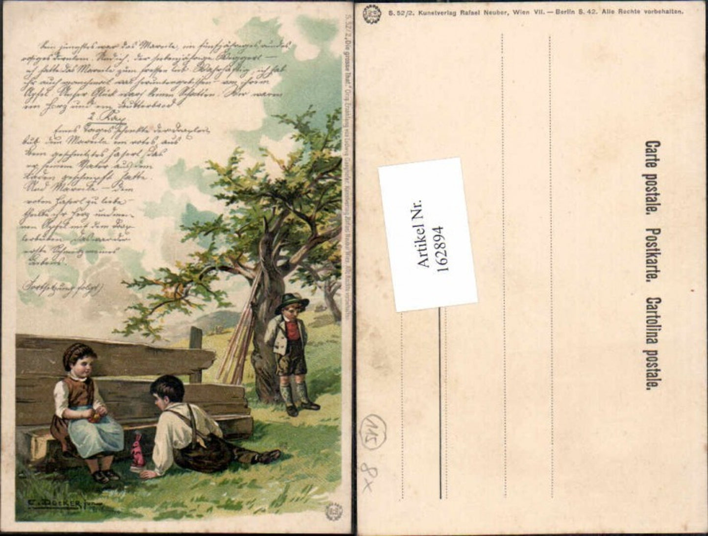 162894, Artist AK E. Döcker jun. Ser 52-2 The Great Deed Ganghofer