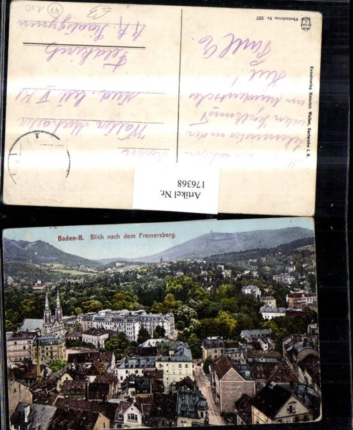 176368, Baden-Baden partial view towards Fremersberg
