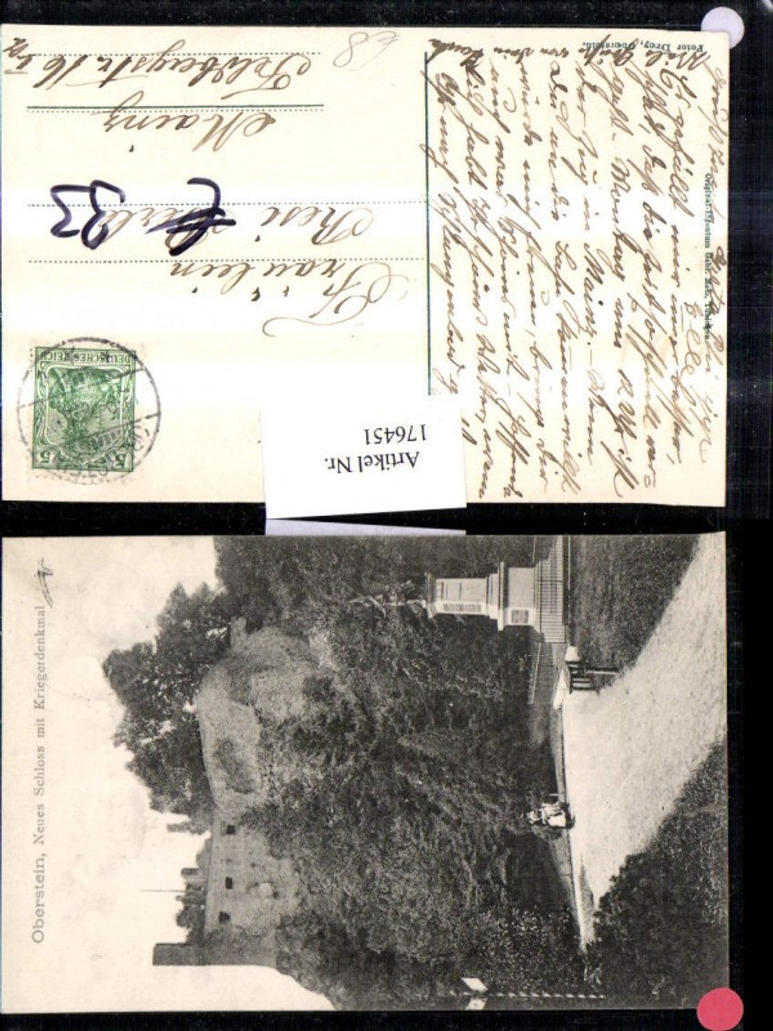 176451,Oberstein Neues Schloss m. Kriegerdenkmal Denkmal