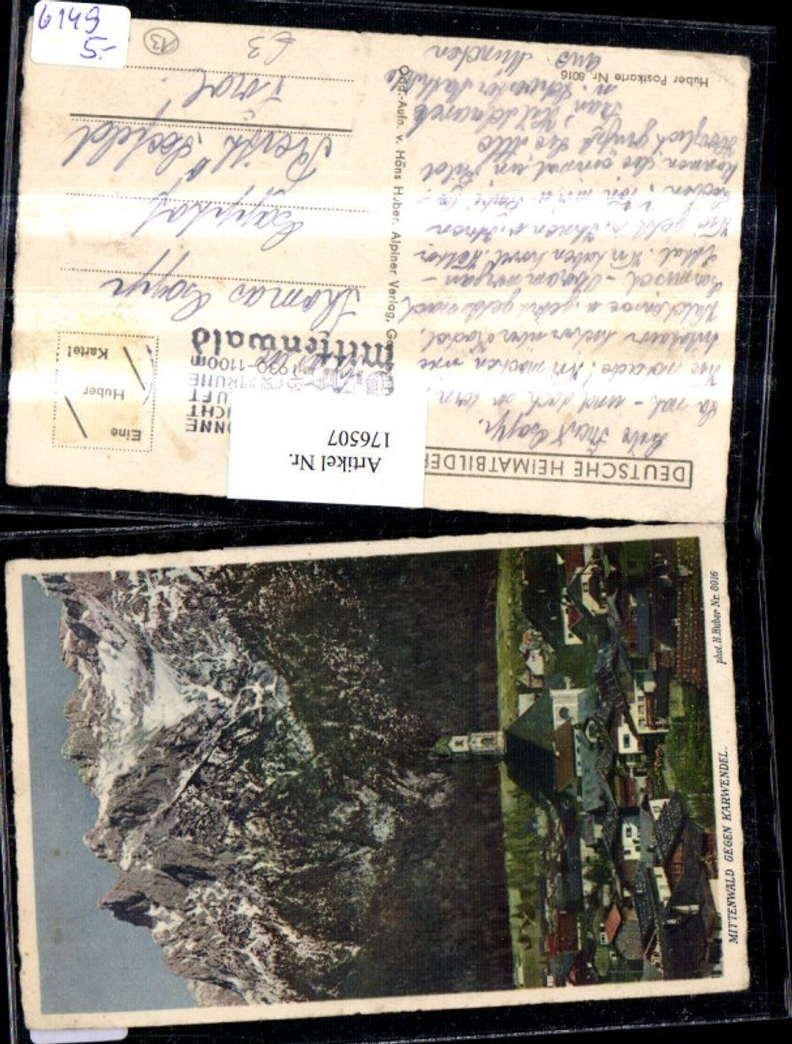 176507,Mittenwald Teilansicht geg. Karwendel