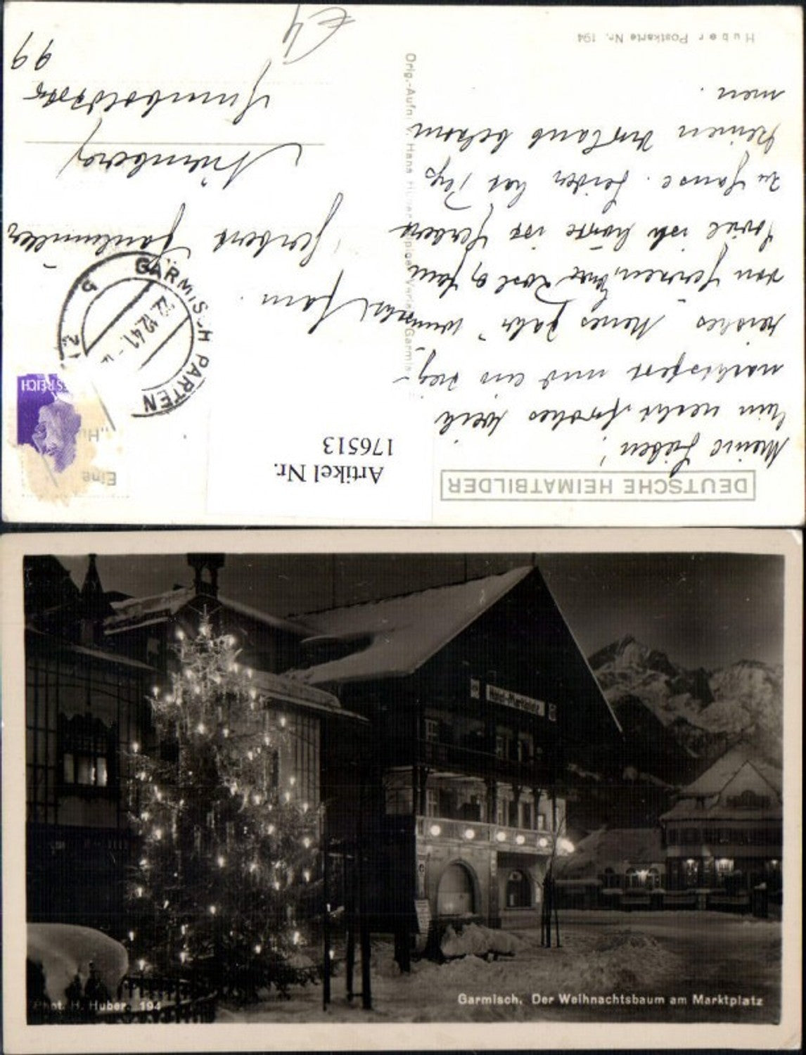 176513,Garmisch Der Weihnachtsbaum am Marktplatz Hotel