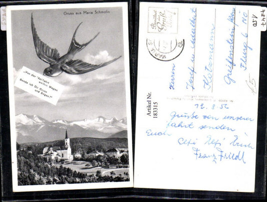 183315, Greetings from Maria Schmolln, partial view of a swallow