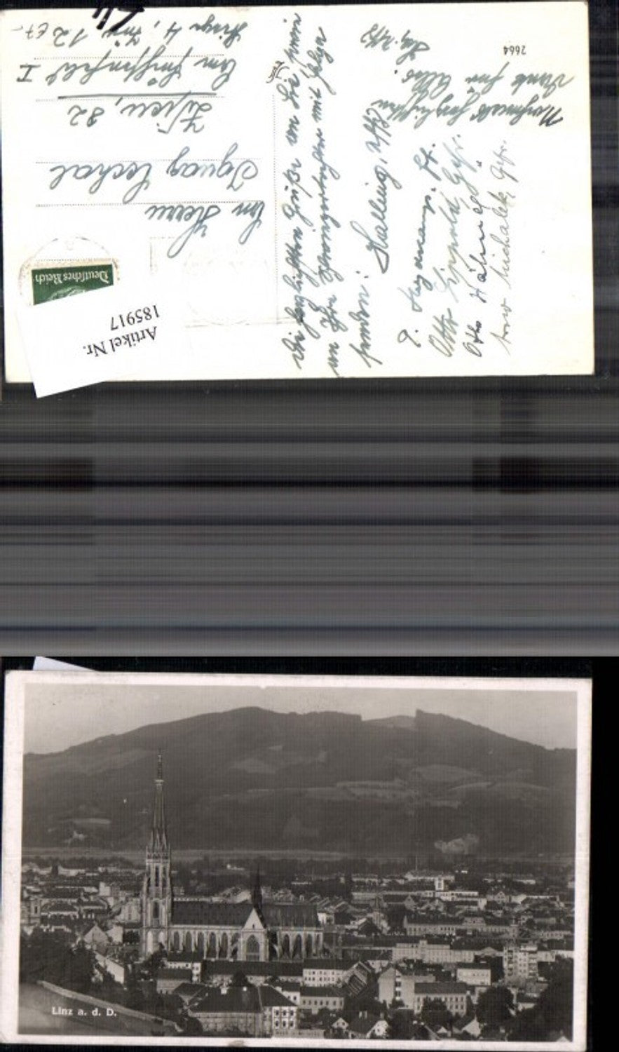 185917, Linz on the Danube, partial view, photo, postcard