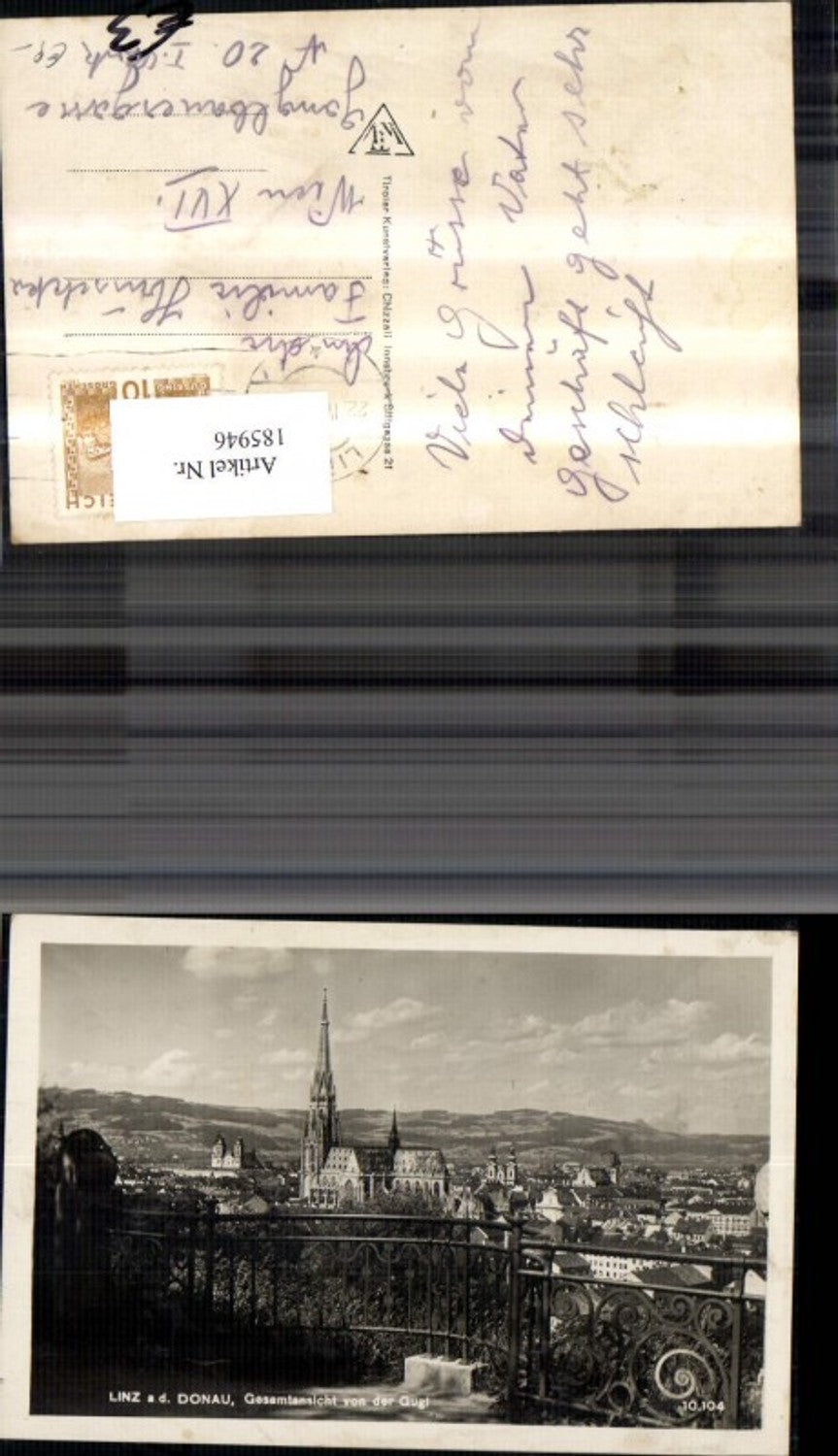 185946, Linz on the Danube, general view from Gugl