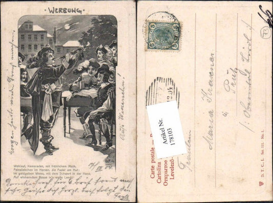 178103, Advertisement AK Advertising card Advertising Trumpeter Trumpet