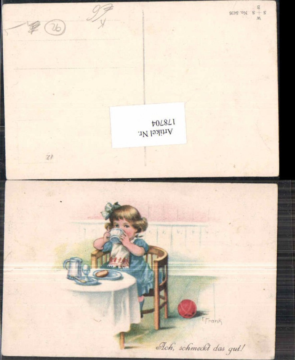 178704,Künstler AK Elly Frank Mädchen Frühstück