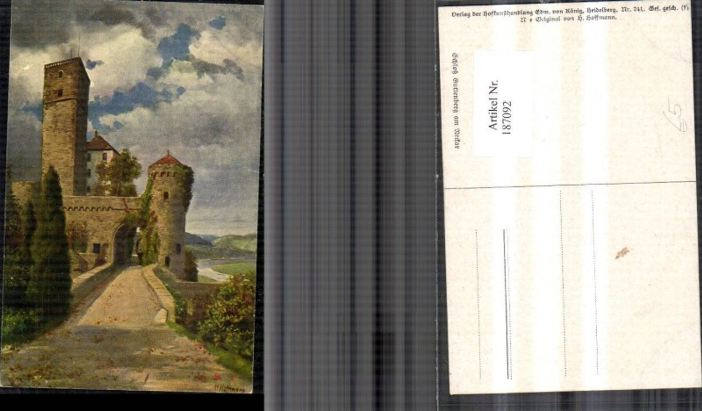 187092, Artist Heinrich Hoffmann, Guttenberg Castle on the Neckar River