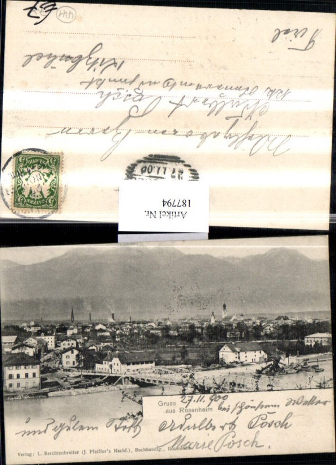 187794,Gruß aus Rosenheim Totale Brücke