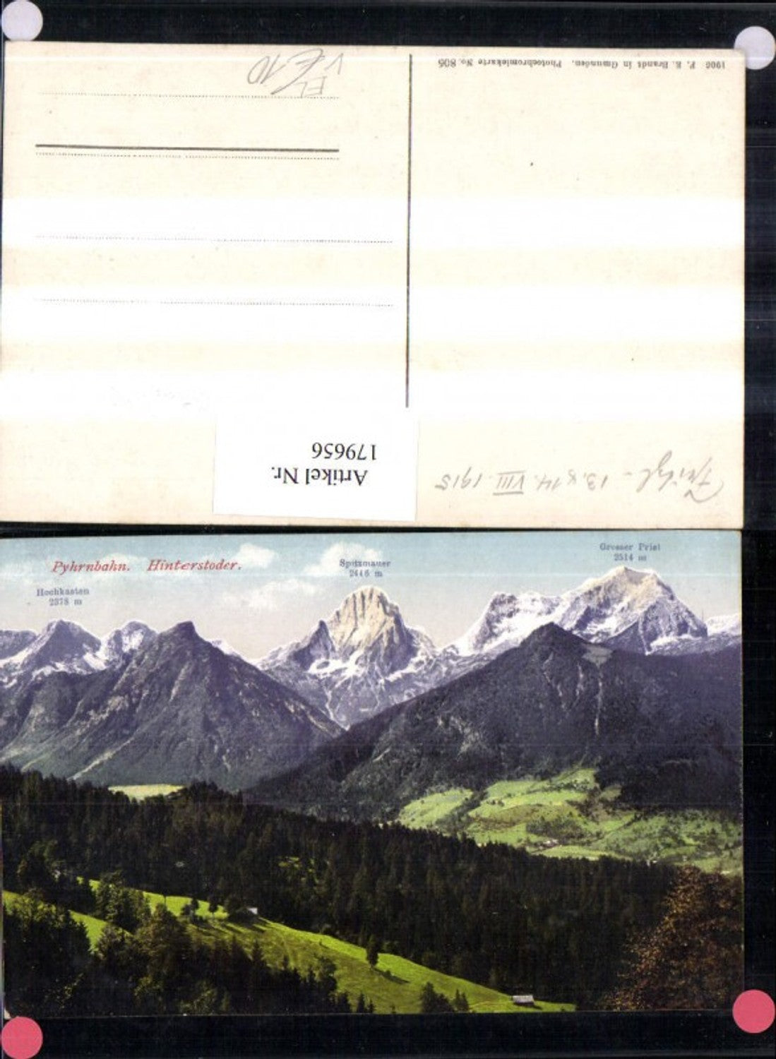 179656,Phyrnbahn Hinterstoder Hochkasten Spitzmauer Großer Priel railway line pub Brandt 805