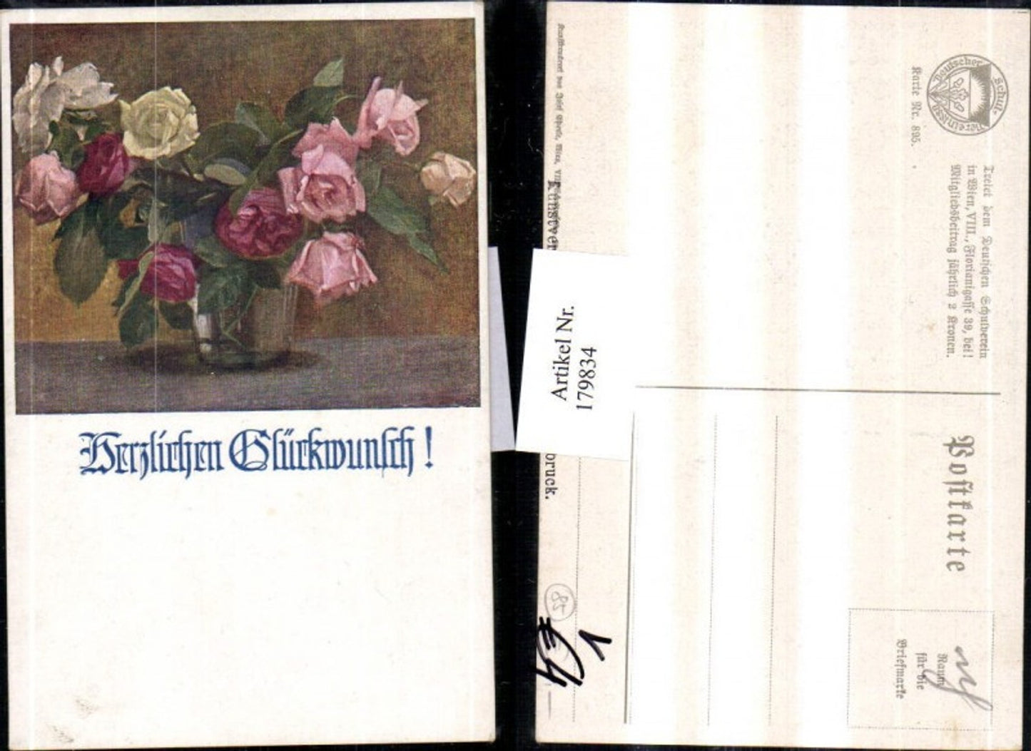 179834,Deutscher Schulverein 895 Herzlichen Glückwunsch Rosen