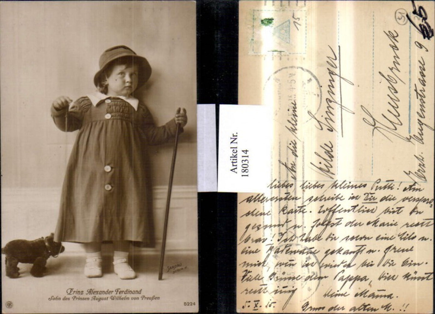 180314, Prince Alexander Ferdinand, son of Prince August Wilhelm of Prussia