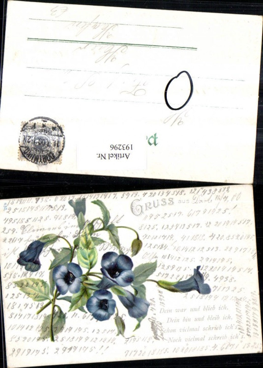 193296,Künstler Ak Blumen Spruch Text