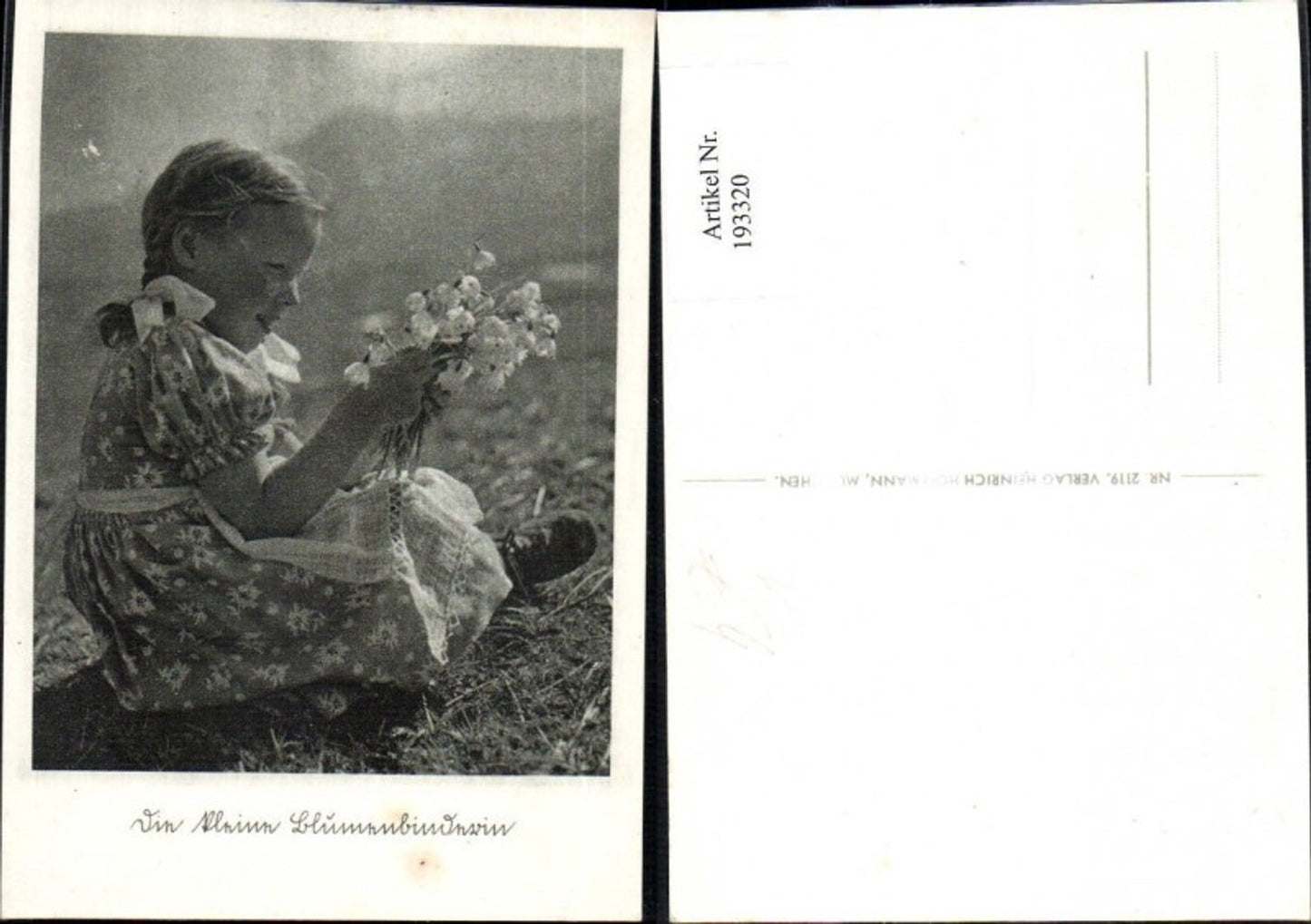 193320,Künstler Ak Heinrich Hoffmann Eine kleine Blumenbinderin Kind Mächen Blumen 2119