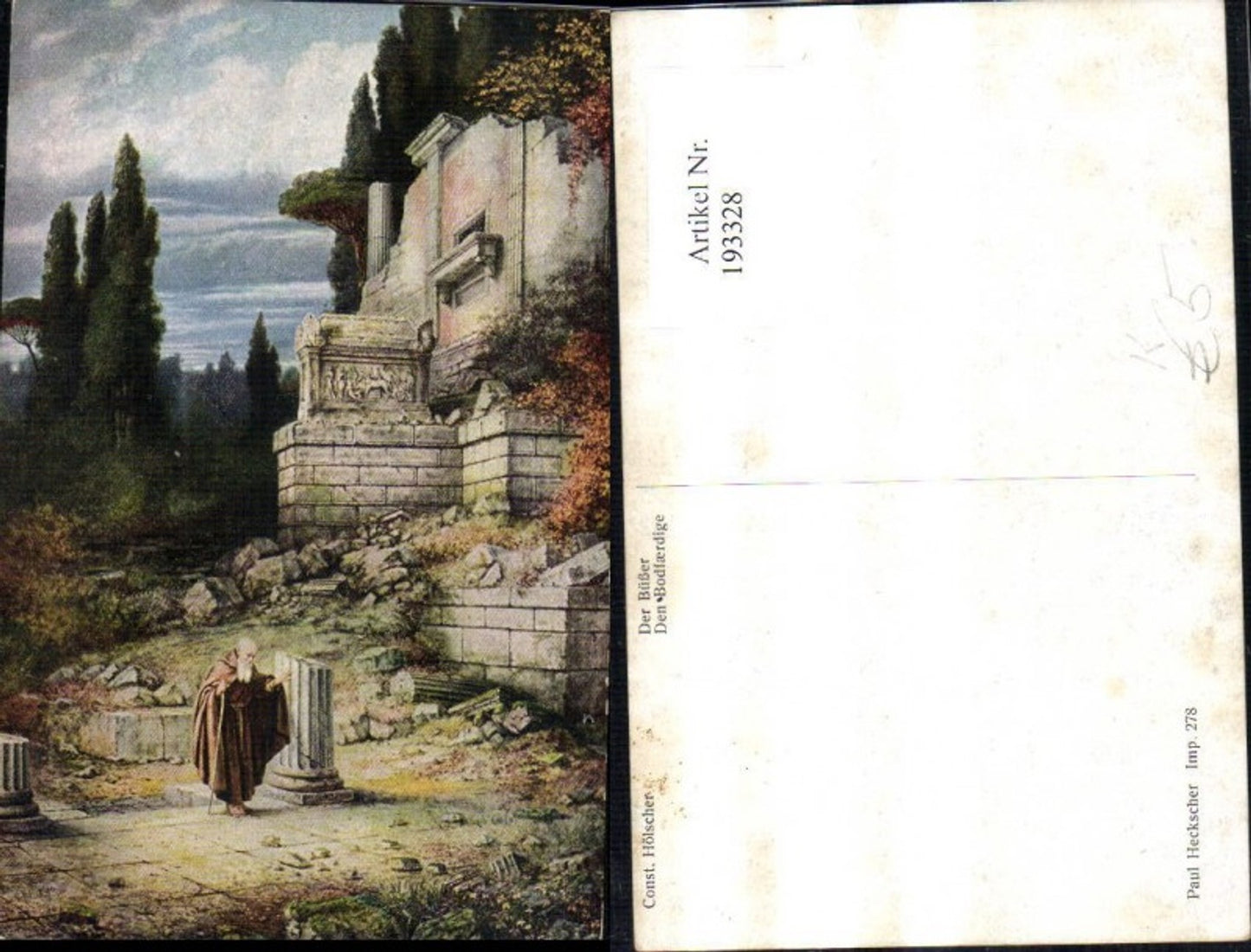 193328,Künstler Ak Const. Hölscher Der Büßer