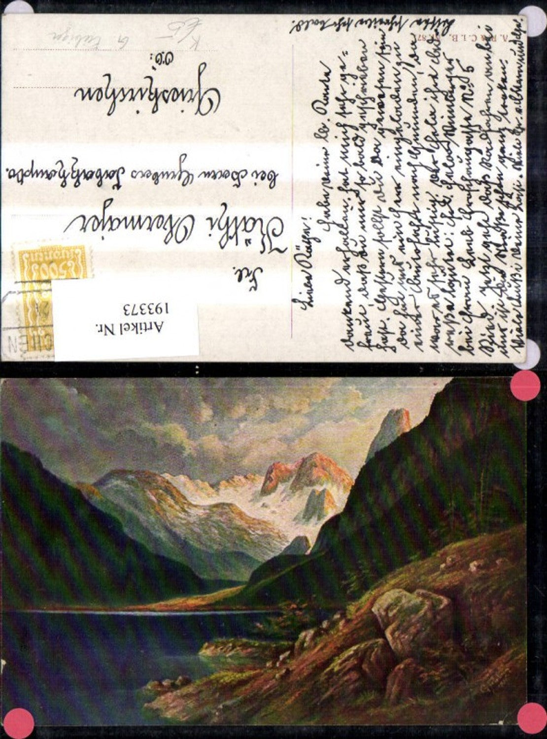 193373,Künstler Ak G. Fiebiger Bergsee Landschaft