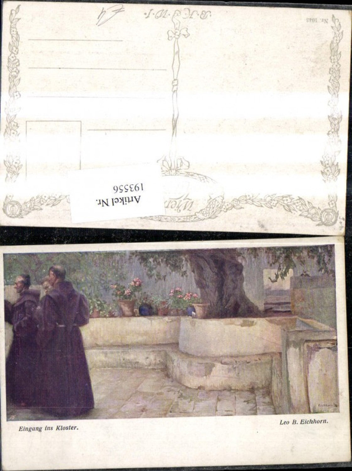 193556,Künstler Ak Leo B. Eichhorn Eingang i. Kloster Mönche