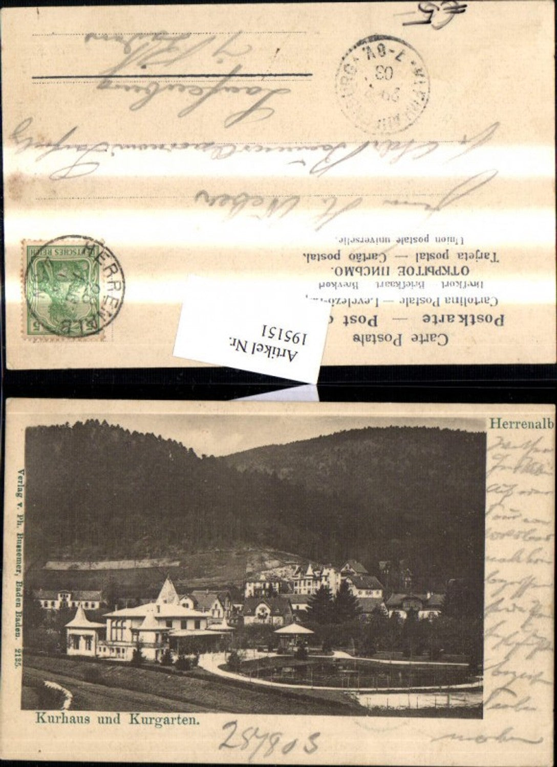 195151,Herrenalb b. Calw Kurhaus u. Kurgarten