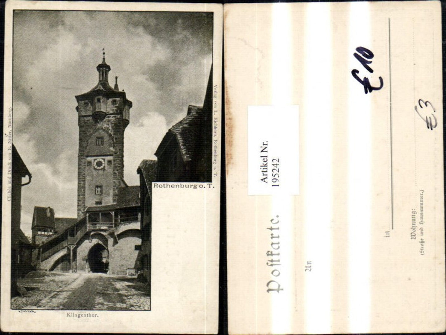 195242, Rothenburg ob der Tauber Klingenthor Gate Tower