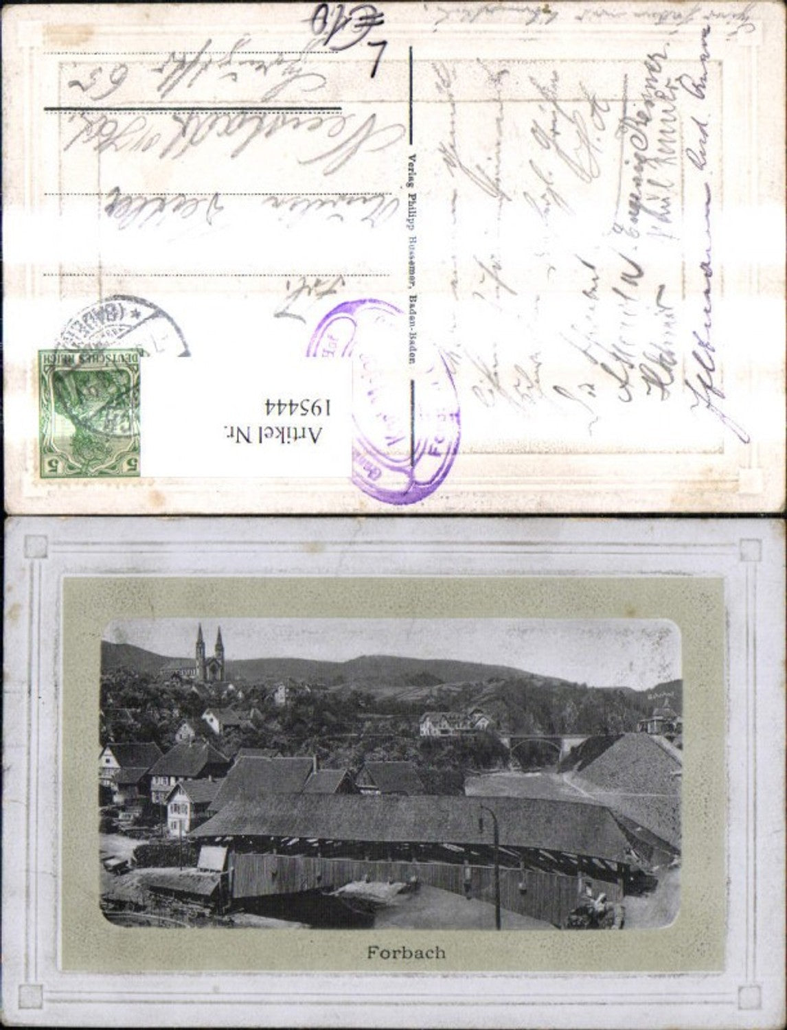 195444, Forbach embossed lithograph passepartout