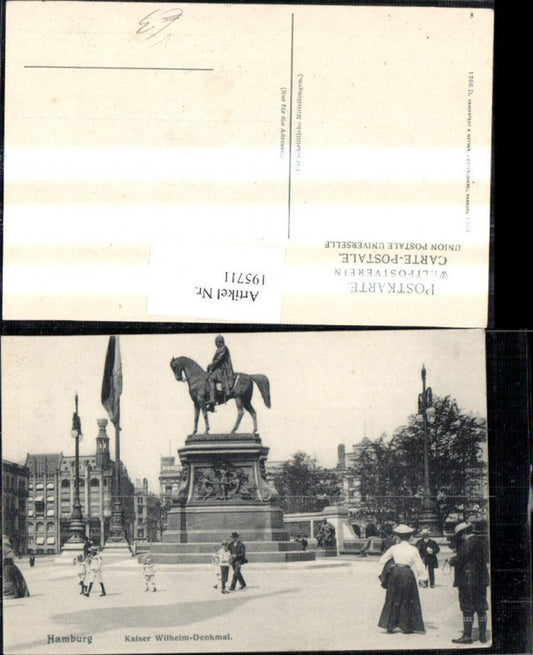 195711, Hamburg Kaiser Wilhelm Monument pub Knackstedt &amp; Näther 1266D
