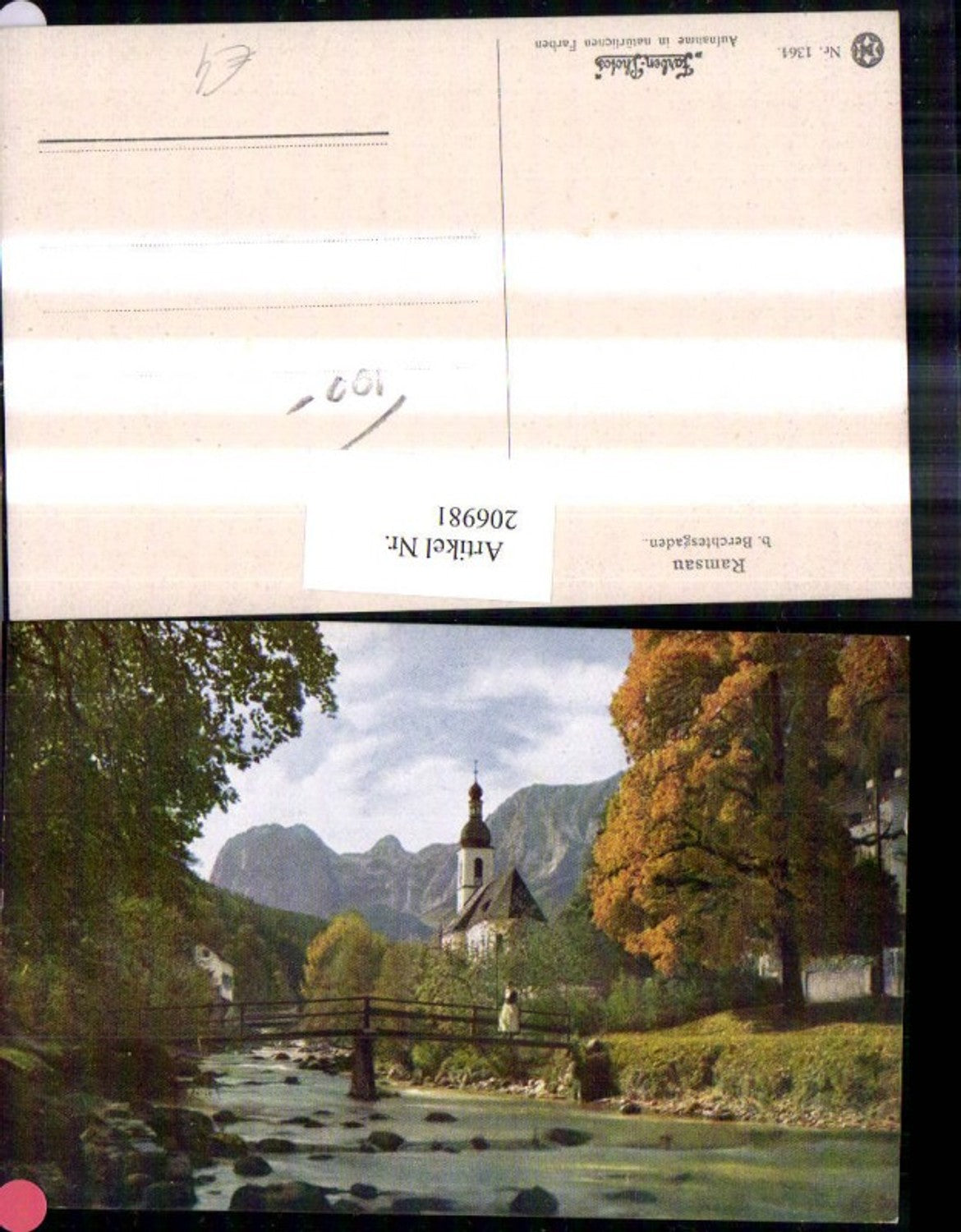 206981,Ramsau b. Berchtesgaden Partie Brücke Kirche pub Novolito 1364