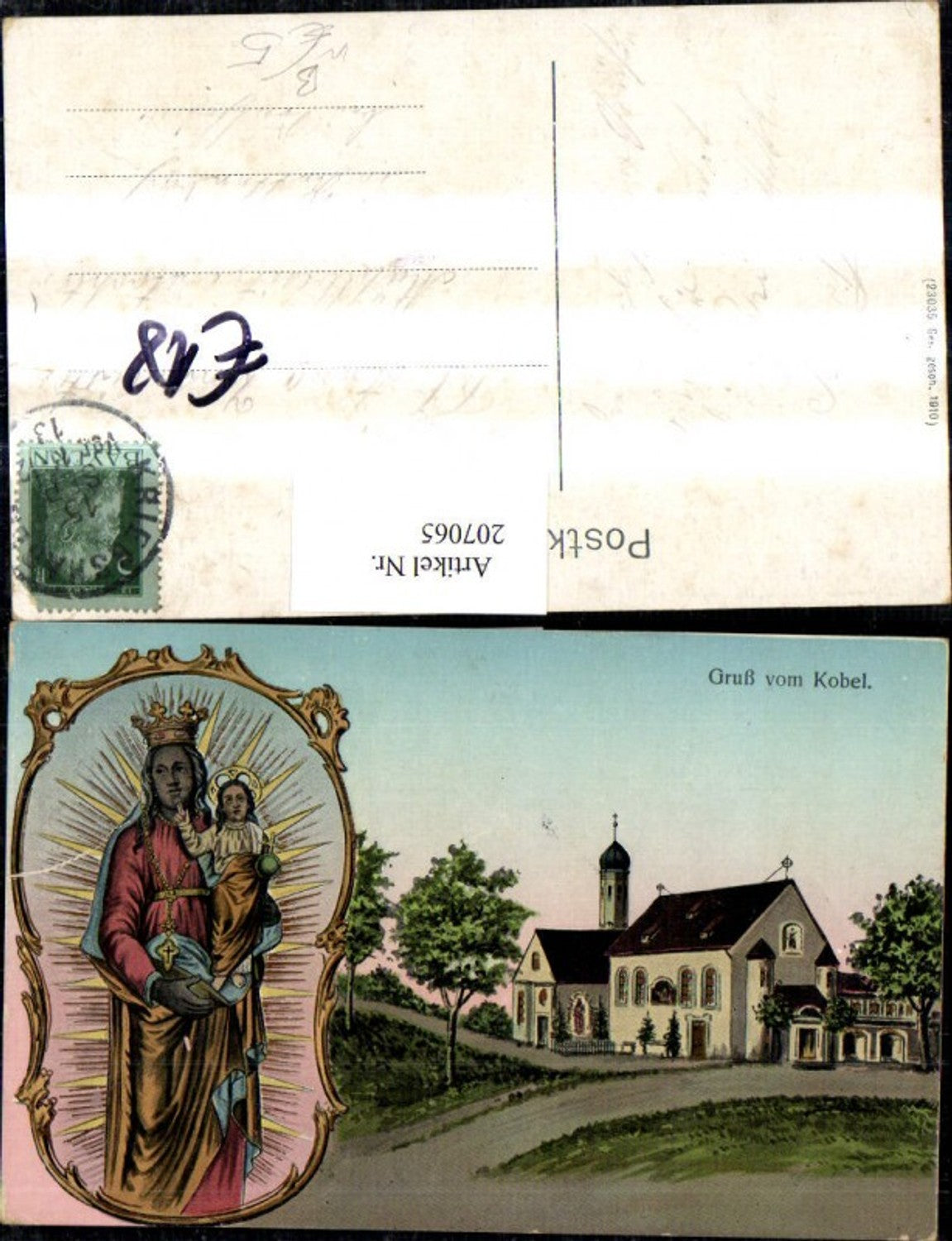 207065,Gruß vom Kobel Kirche Gnadenbild b. Westheim