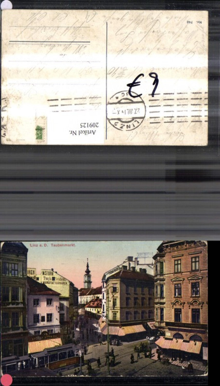 209125, Linz on the Danube, Pigeon Market, Shops, Tram, Promenade