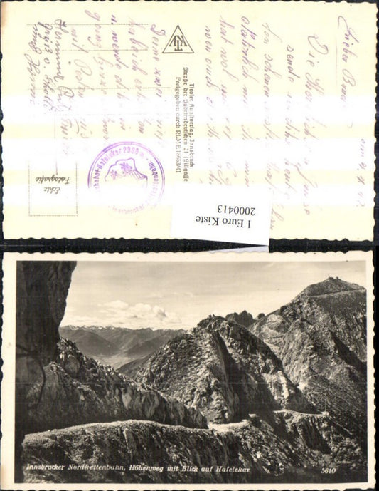 2000413, Innsbrucker Nordkette cable car high-altitude trail with view of Hafelekar