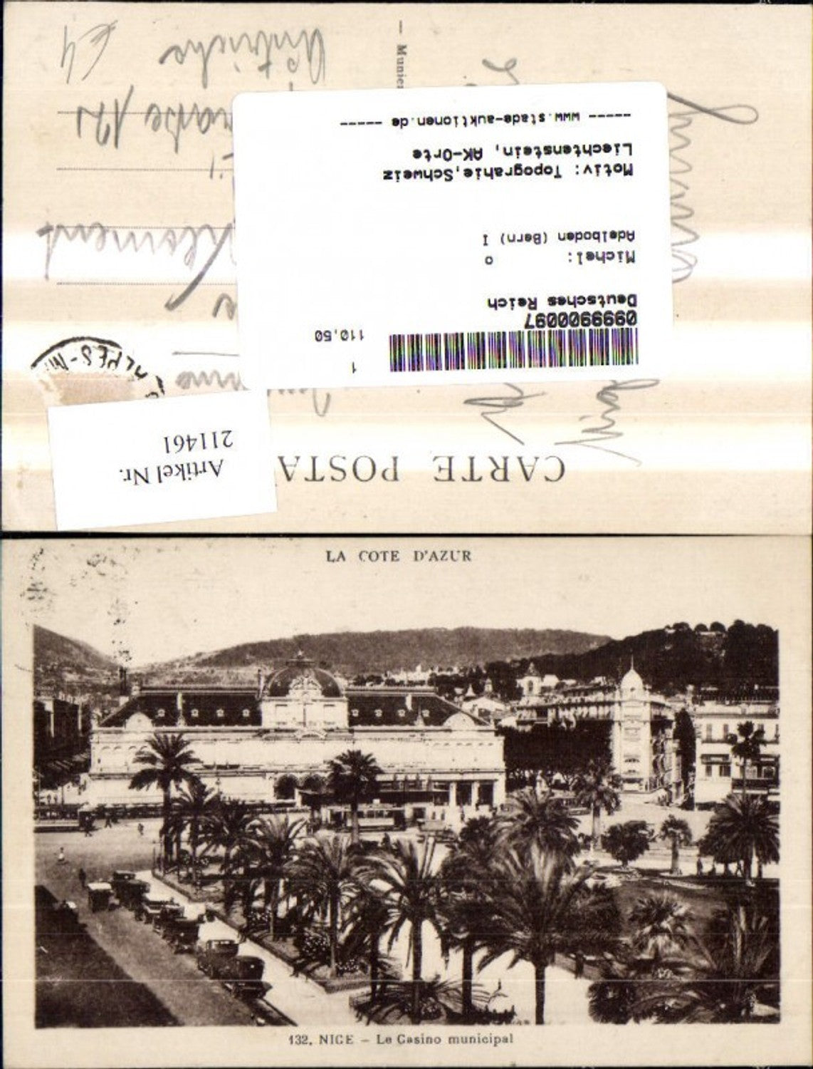 211461,Nice Nizza le Casino municipal La Cote d Azur