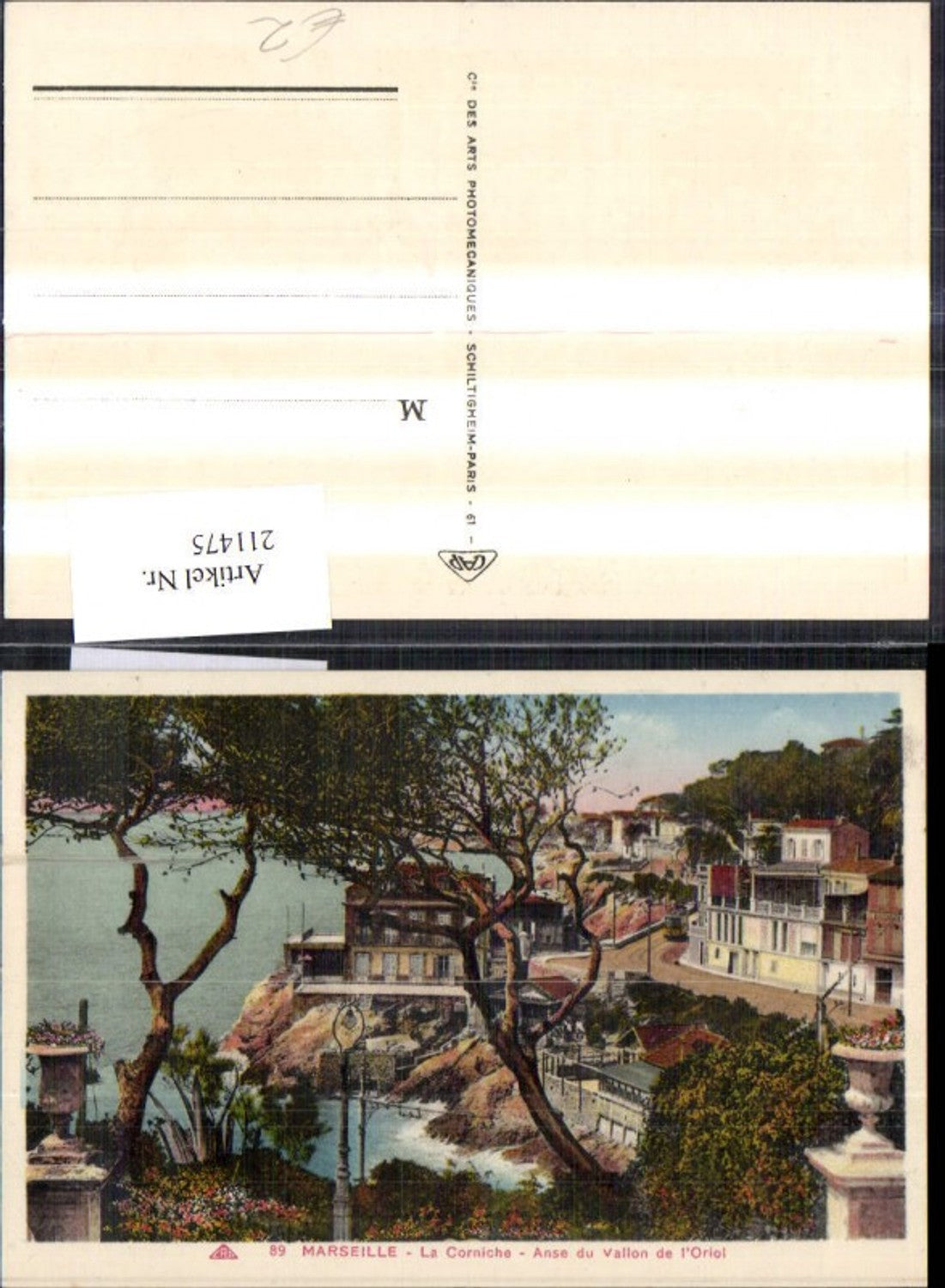 211475,Marseille La Corniche Anse du Vallon de l Oriol