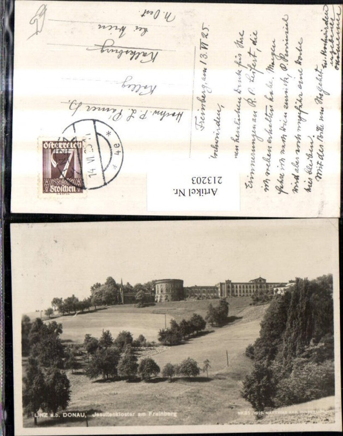 213203, Linz on the Danube Jesuit Monastery Monastery on Freinberg