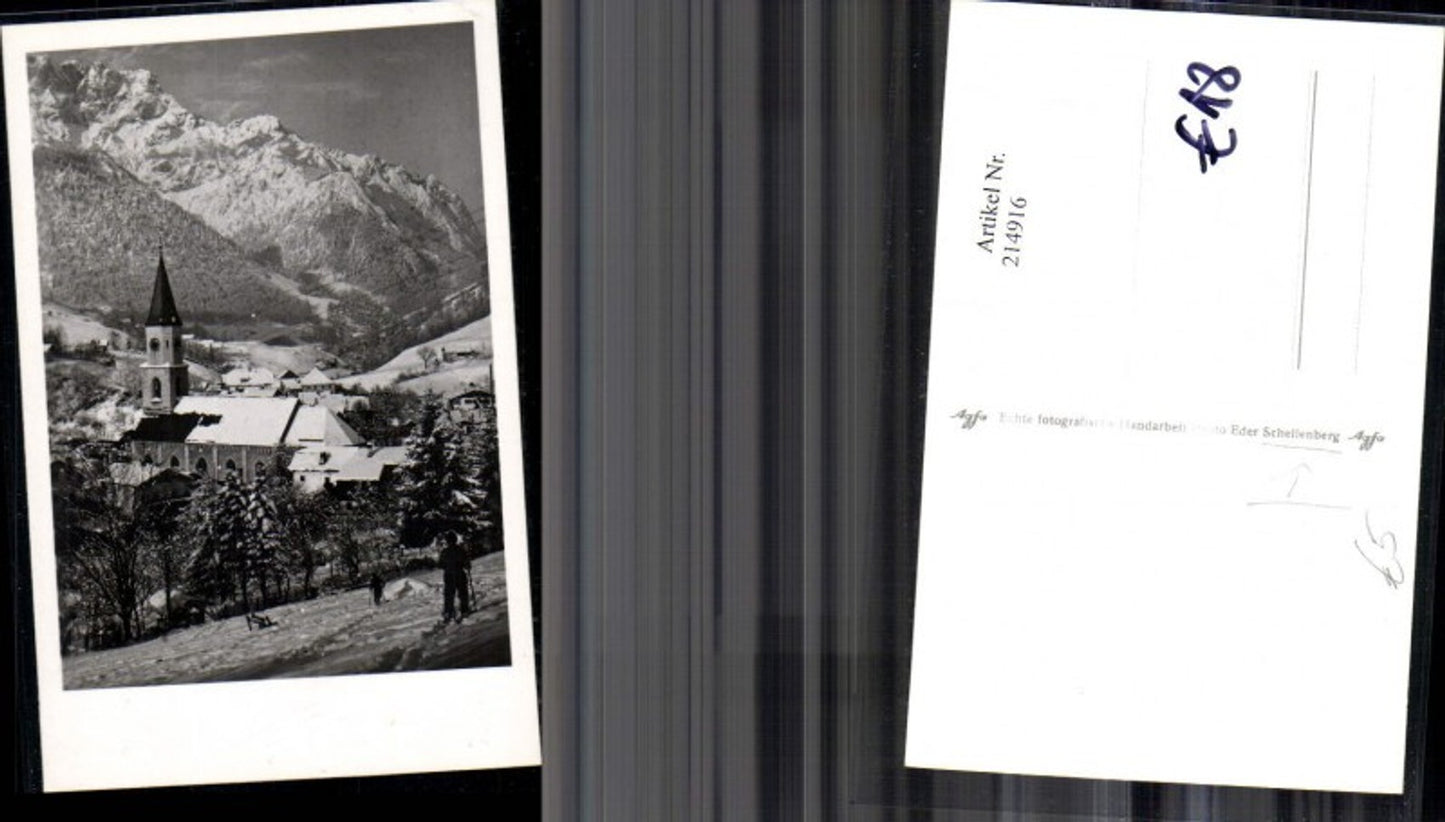 214916,Foto Ak Schellenberg i. Winter Skifahrer Ski