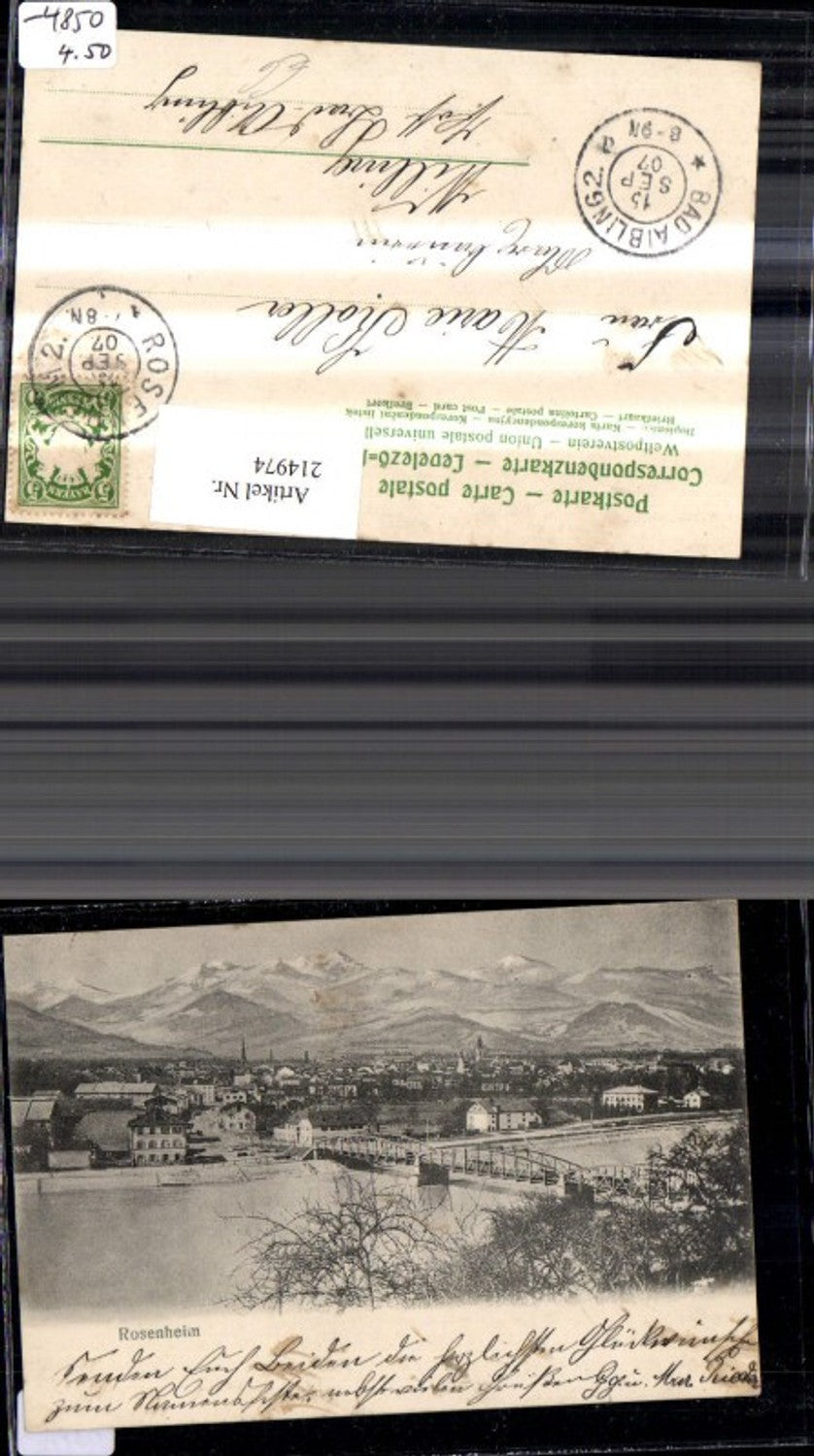 214974,Rosenheim Ansicht m. Brücke
