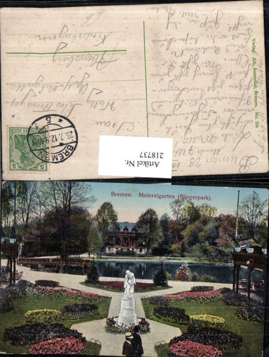218737, Bremen Meiereigarten Garden in the Bürgerpark Statue