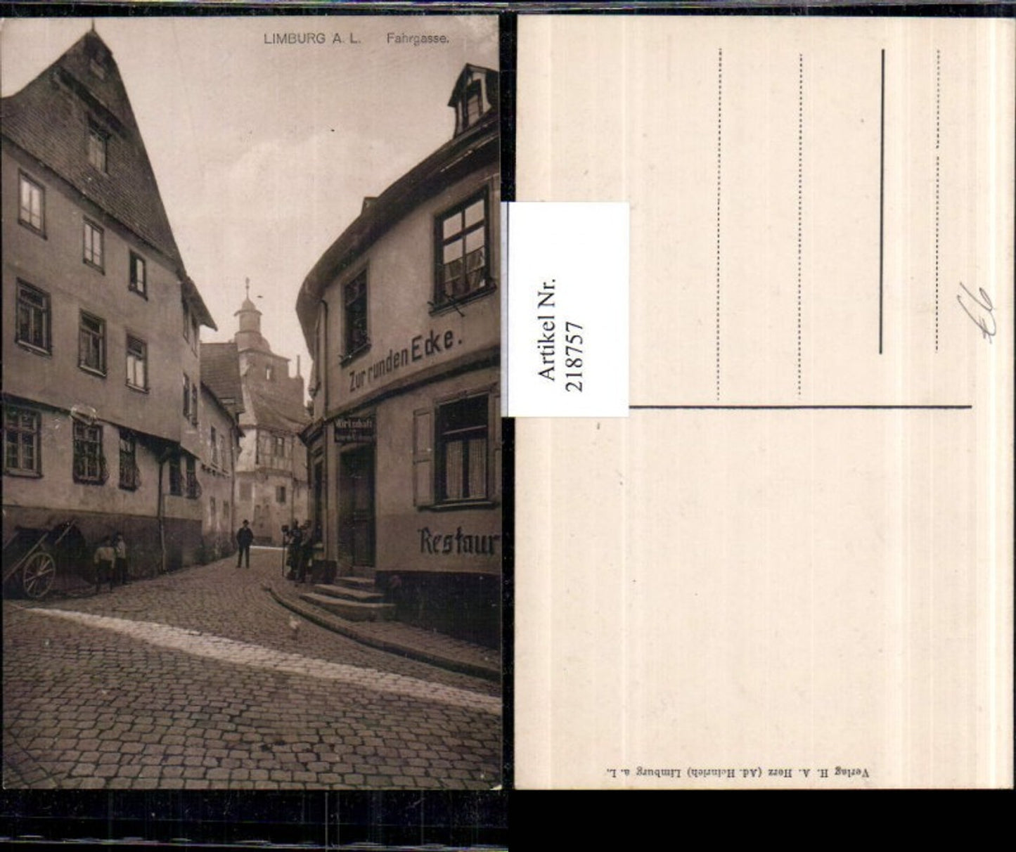218757, Limburg an der Lahn, Fahrgasse street view, Restaurant “Zur runden Ecke” 