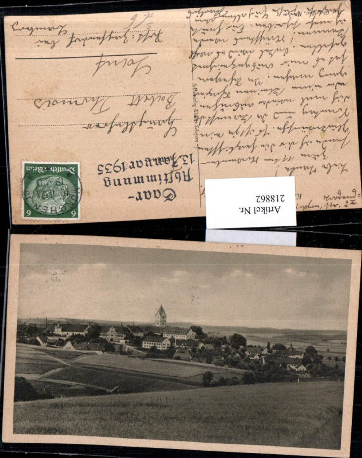 218862,Kloster Scheyern Saar-Abstimmung 1935 Stempel