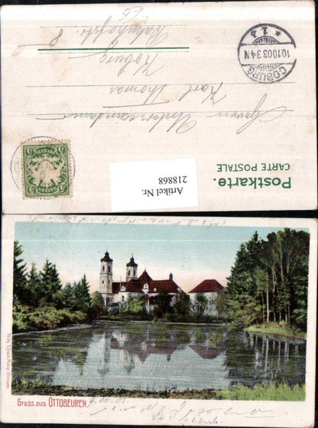 218868,Litho AK Gruß aus Ottobeuren Kirche