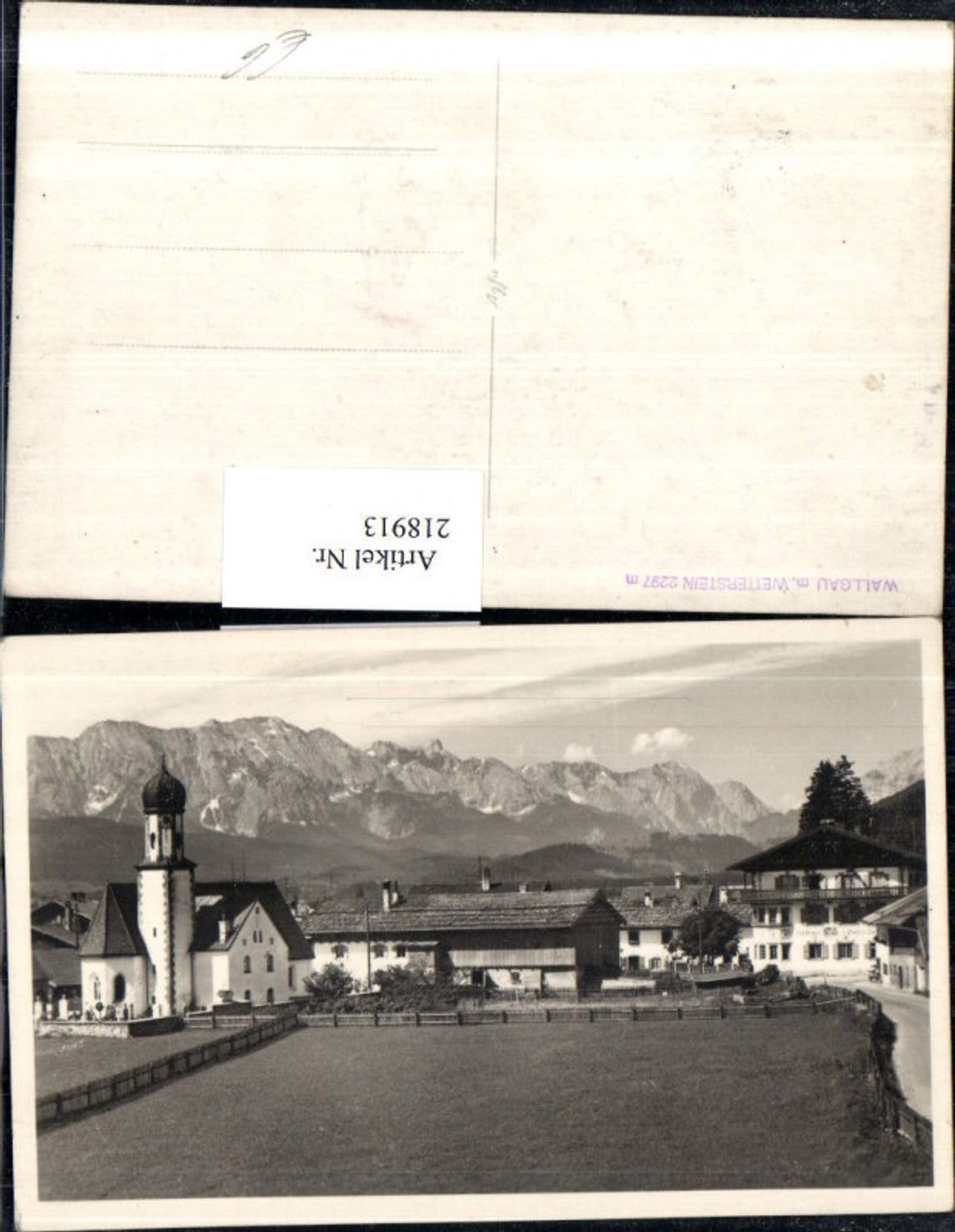 218913,Wallgau m. Wetterstein Teilansicht Kirche