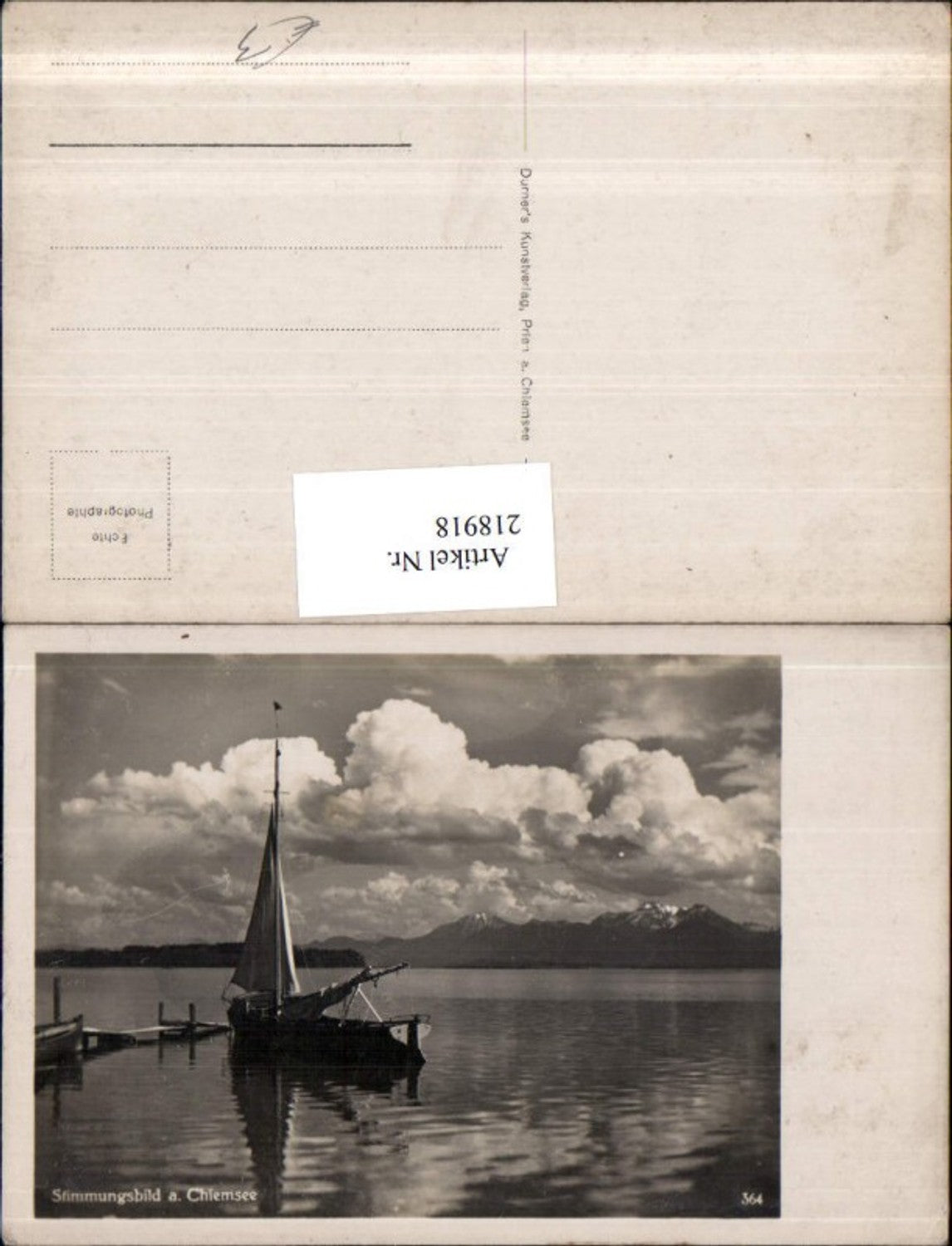 218918,Stimmungsbild a. Chiemsee Segelboot