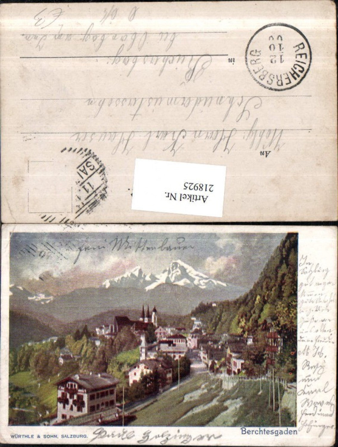 218925,Litho AK Berchtesgaden Totale